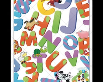 Animal Alphabet Seamless Pattern