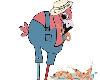 Red Stick FLAMINGeaux Original Painting