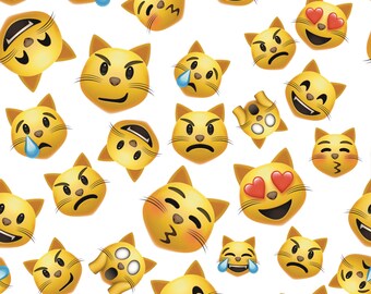 Emoji Repeating pattern, seamless pattern, cat emoji