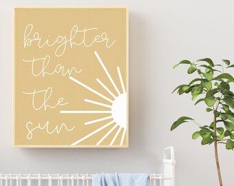 Nursery Wall Art, Boho Sun Nursery Print, Sunshine Wall Decor, Above Crib, Nursery Decor