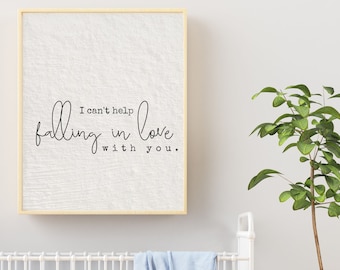 Kinderkamer kunst aan de muur, ik kan het niet laten om verliefd op je te worden, kinderkamer decor, kinderkamer print, Boho, minimalistisch