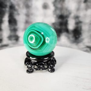 Malachite Crystal Sphere, Green Malachite Sphere, Banded Malachite Sphere, Green Crystal Ball