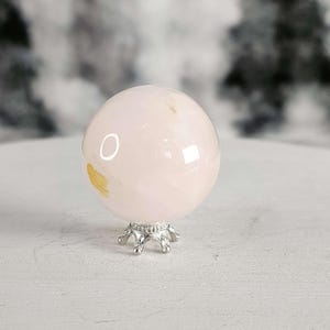 Small Rose Quartz Crystal Sphere, Pink Rose Quartz Crystal Sphere, Small Pink Rose Quartz Sphere