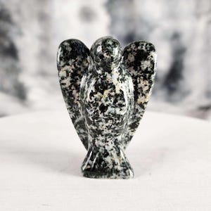 Yooperlite Crystal Angel Carving, Yooperlite Angel Carving, Gray Yooperlite Crystal Carving, Black Yooperlite Angel Carving