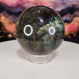 Esfera de cristal de labradorita, cristal de labradorita, labradorita llamativa, esfera de labradorita de alto brillo