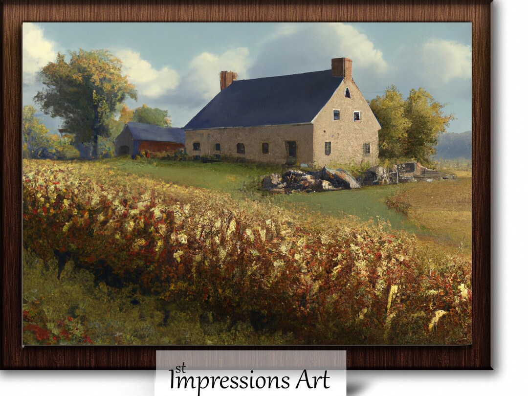 PRINTABLE Vintage Farmhouse Painting Antique Art Print - Etsy