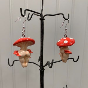 3D Printed Mushroom Lady Earrings