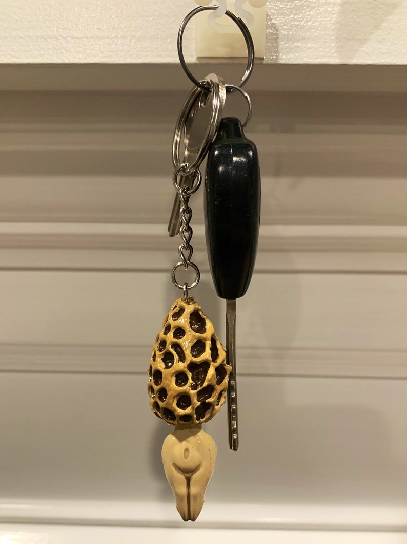 3D Printed Morel Mushroom Lady Keychain Etsy