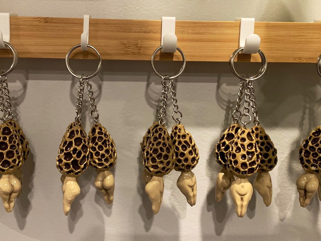 3D Printed Morel Mushroom Lady Keychain Etsy