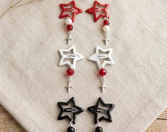 Fermagli per capelli a forma di stella - Accessori per capelli ispirati ai BTS - Ciondolo fatto a mano - Accessori per concerti Kpop