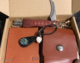 Kit de recolección de hongos: cuchillo, cepillo, bolsa y cuaderno de campo