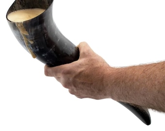 Viking Cattle Horn Beer Mug and Holster: Ethically Sourced Tankard