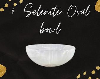 Cuenco de cristal de selenita de 4": estación para purificar y cargar cristales