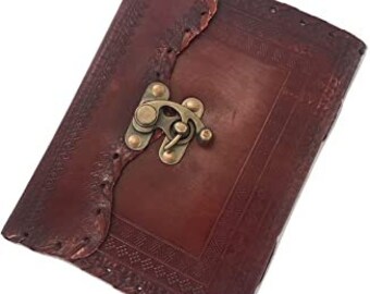 Diario de cuero hecho a mano: diario de viaje personalizado, en blanco o con líneas