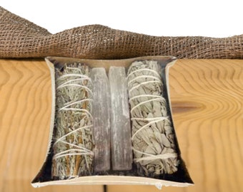 Kit de limpieza con salvia blanca: ritual de limpieza con selenita y salvia azul