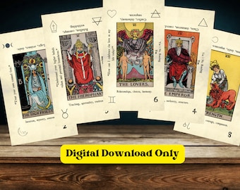 Tarotkarten für Anfänger: Schlüsselwort Bedeutungen, Sternzeichen Entsprechungen (Printable Deck)