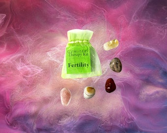 Fertility Gemstone Kit: Agate, Carnelian, Citrine, Moonstone, Rose Quartz