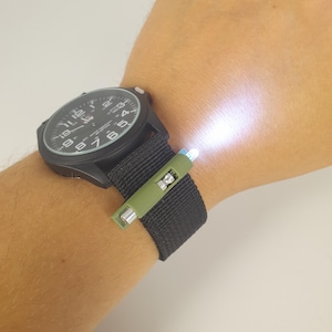 LIXY World Smallest Micro Nano Flashlight for Apple Watch Band and Glasses in military green