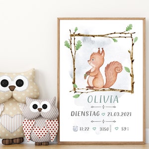 Regalo de estadísticas de nacimiento / Impresión de nacimiento de niño / Cartel de estadísticas de nacimiento enmarcado / Geburtsbild Junge / Geburtsdaten Poster / Geburtsposter Mädchen