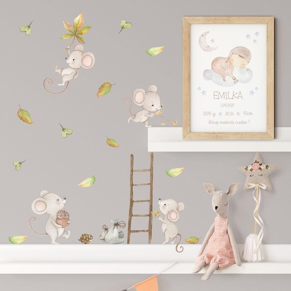 Adorable Mouse Family Wall Decal Set – Removable Animal Wall Stickers For Kids' Rooms & Nursery - View #7