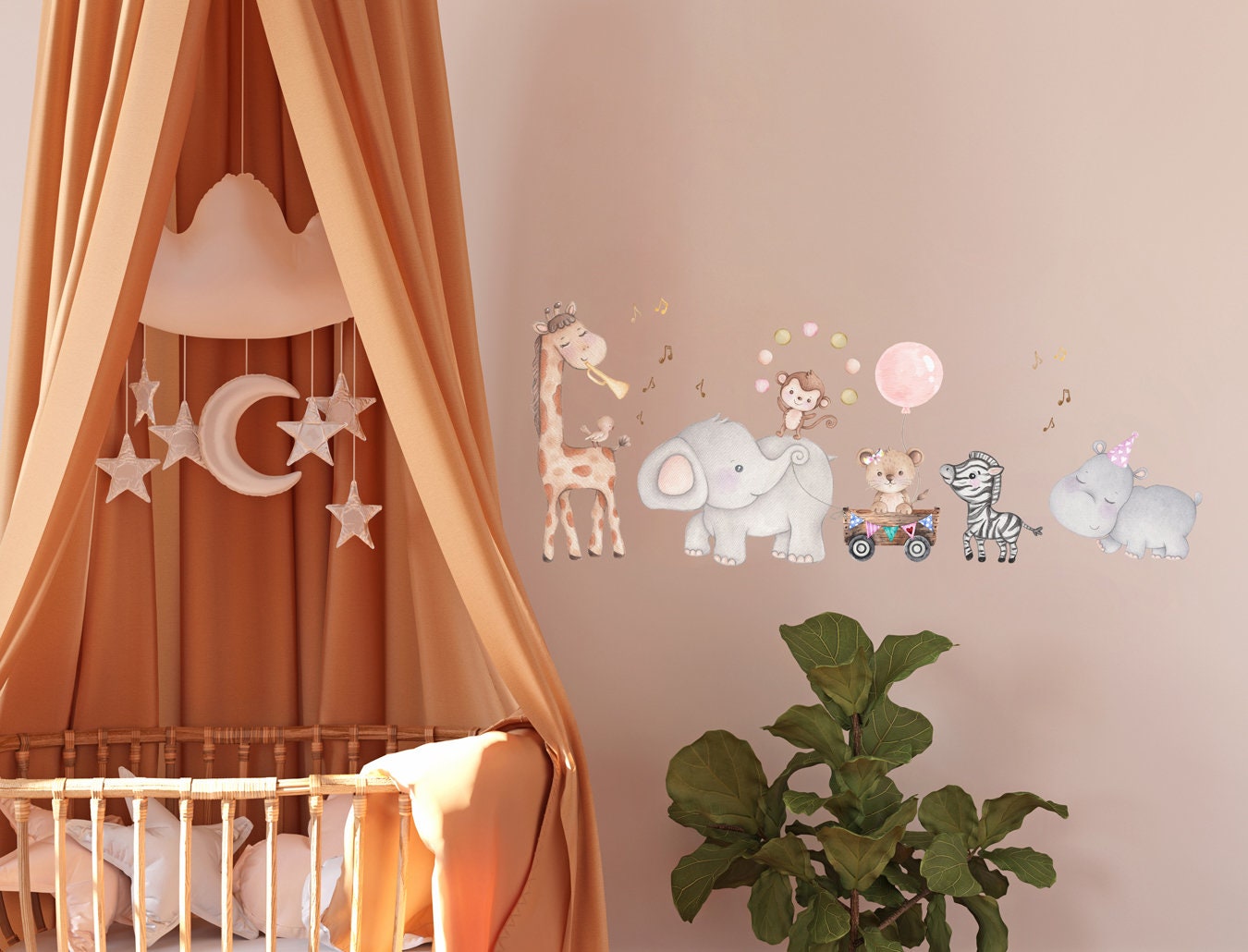 Safari Animals Wall Decal Baby Boy Giraffe Zebra - Etsy