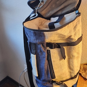 Duffel Backpack Bag Hemp Canvas bild 1