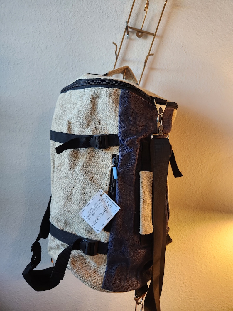 Duffel Backpack Bag Hemp Canvas bild 5