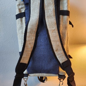 Duffel Backpack Bag Hemp Canvas bild 3