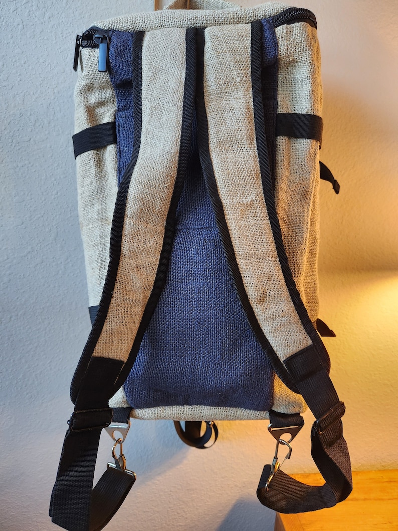 Duffel Backpack Bag Hemp Canvas bild 3