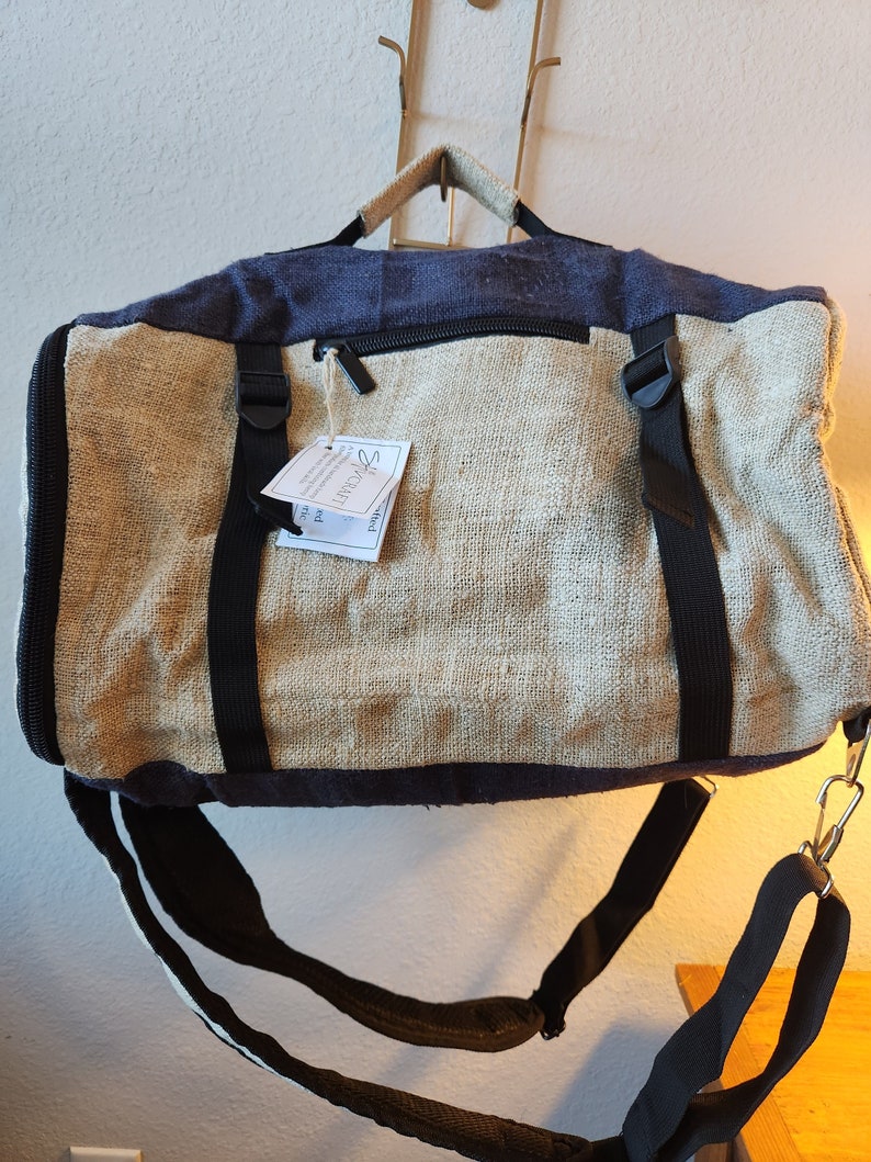 Duffel Backpack Bag Hemp Canvas bild 4