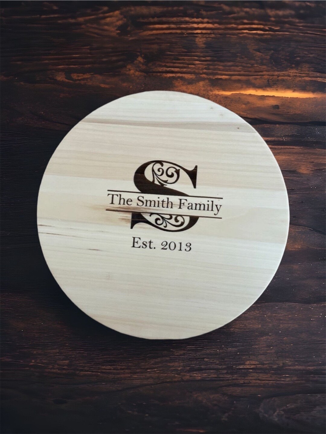 Lazy Susan Serving Board Personalised Engraved Round Serving Etsy UK