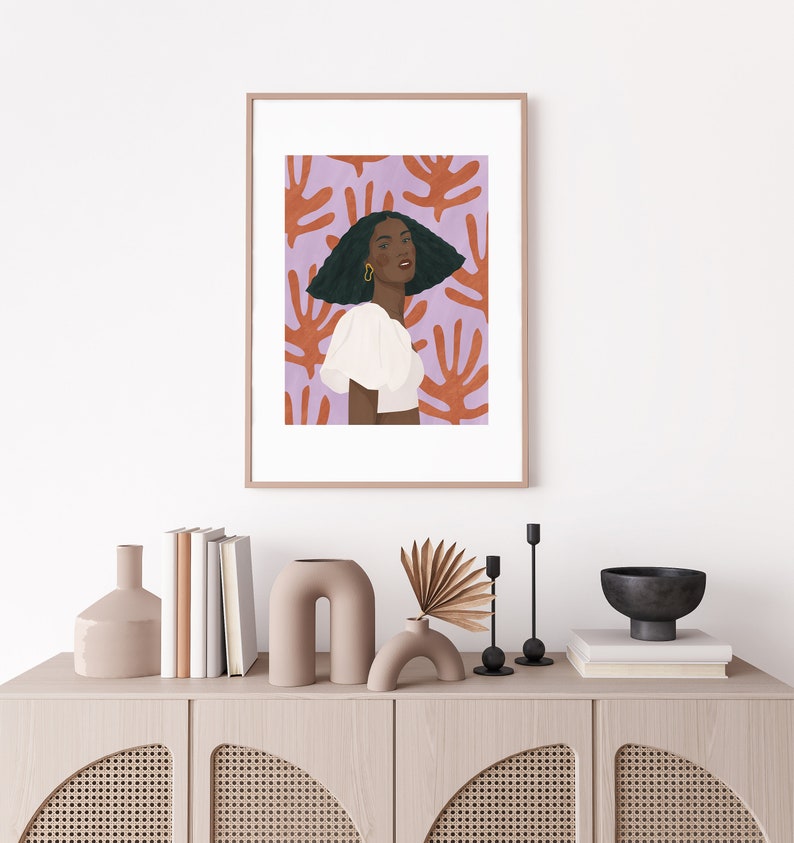 Digital afro woman portrait pattern illustration print, wall art, wall arts prints, wall decor, digital art, art prints, digital, printable, downloads, poster, poster art