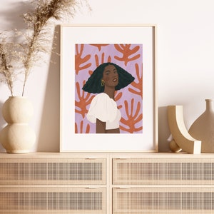 Digital afro woman portrait pattern illustration print, wall art, wall arts prints, wall decor, digital art, art prints, digital, printable, downloads, poster, poster art