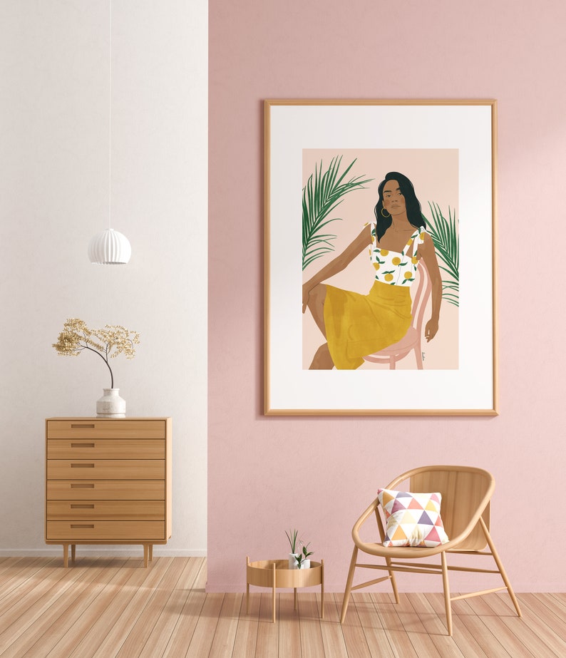 Printable Woman Portrait Art Poster / Print, Girl Portrait Illustration ...