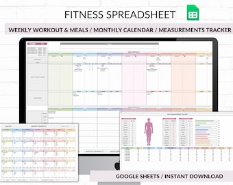 Weekly Workout Planner Spreadsheet: Fitness Tracker (Digital Download)