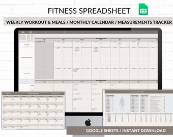 Weekly Workout Planner Spreadsheet: Google Sheets Fitness Tracker (Digital Download)