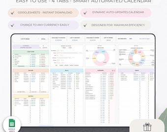 Monthly Budget Spreadsheet Budget for Google Sheets Finance Planner Bill Calendar Ultimate Monthly Planner Easy Budgeting Expense Tracker