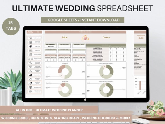 Wedding Planner Spreadsheet: Budget, Checklist, Guest List (Google Sheets Template)