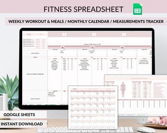 Fitness Planner Spreadsheet: Weekly Workout Tracker (Digital Download)