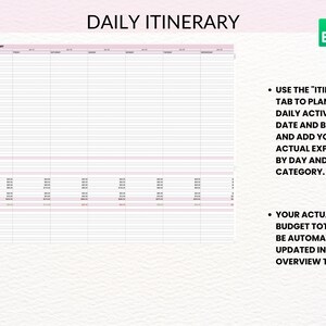 Travel Planner Spreadsheet: Editable Trip Organizer (Google Sheet) (Digital Download) image 6