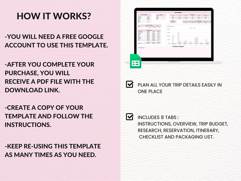Travel Planner Spreadsheet: Editable Trip Organizer (Google Sheet) (Digital Download) image 10