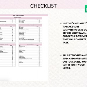 Travel Planner Spreadsheet: Editable Trip Organizer (Google Sheet) (Digital Download) image 7