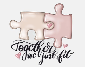 Together We Just Fit Puzzle Valentine Valentine Day - Etsy