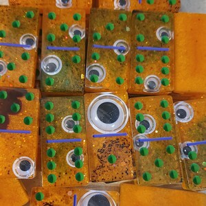 Double Six Domino Set, Epoxy Resin Dominoes, Orange Dominoes, Halloween Gifts, Game Night, Games, Gifts