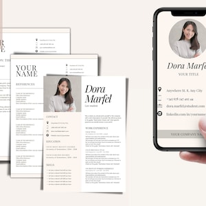 May include: A minimalist resume template in black and white, featuring sections for application, references, contact information, education, skills, and work experience. The template also includes a photograph of the applicant.