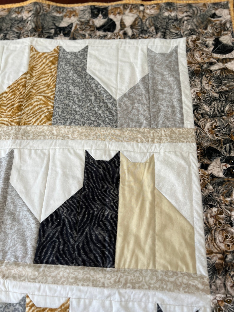 Quilted Cat Wall Hanging/baby Quilt Etsy