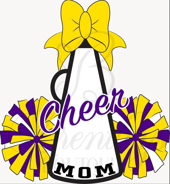 Cheer Design PNG Cheer Megaphone and Pom Poms With Bow PNG - Etsy