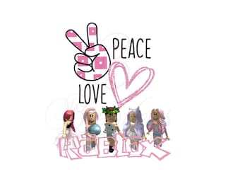 Peace Love Roblox Design, PNG, Sublimation, Roblox, Roblox Design, T-Shirt Design,