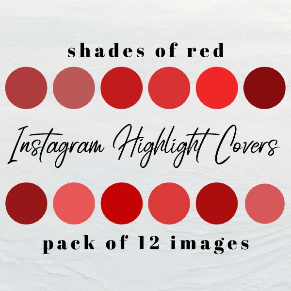 Shades of Red Instagram Story Highlight Covers, Red Lipstick IG Story Icons, Makeup Artist Solid Color Insta Story Icons Digital Download