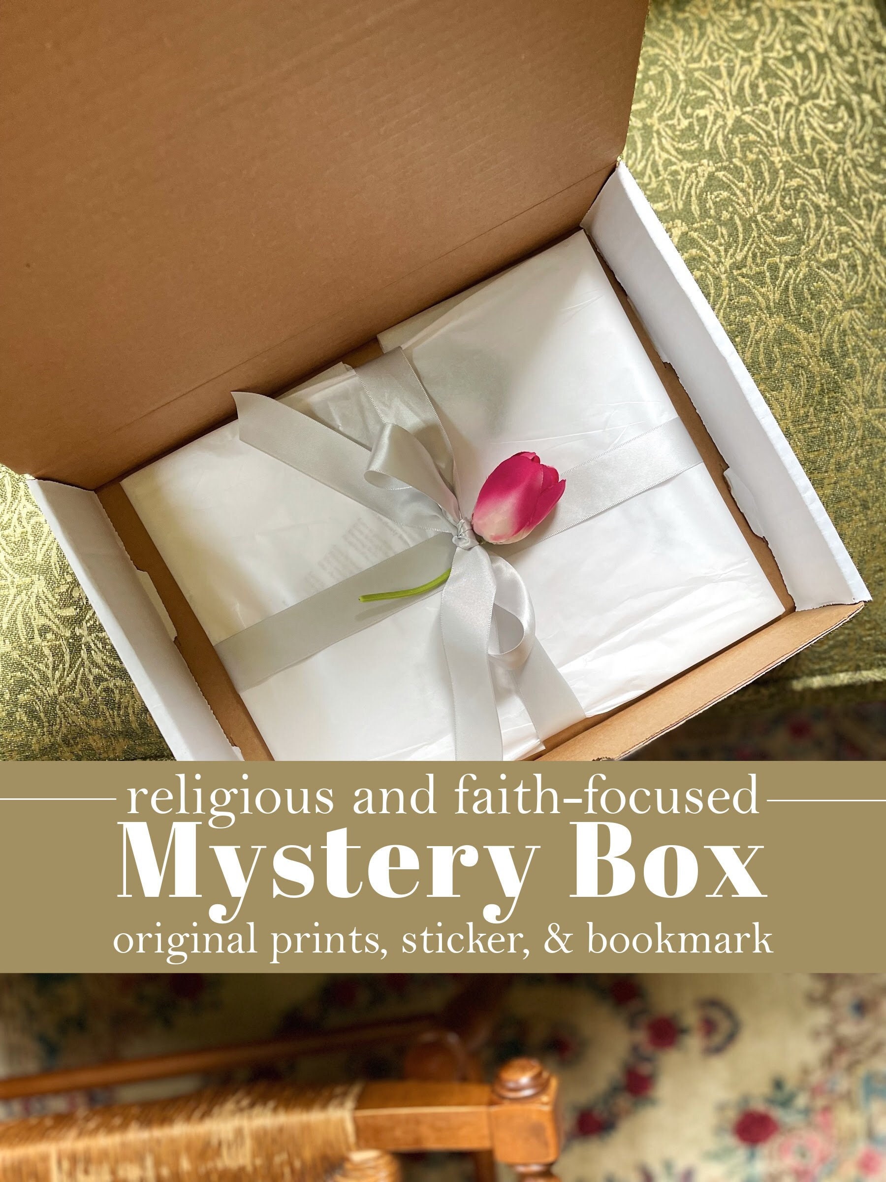 Mystery box label or sticker Royalty Free Vector Image